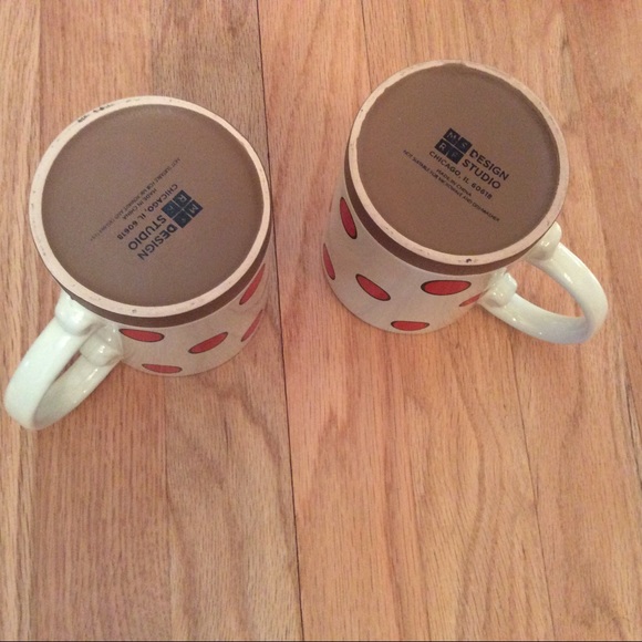 Vintage MSRF design studio Chicago pair of polka dot mugs - Picture 3 of 5